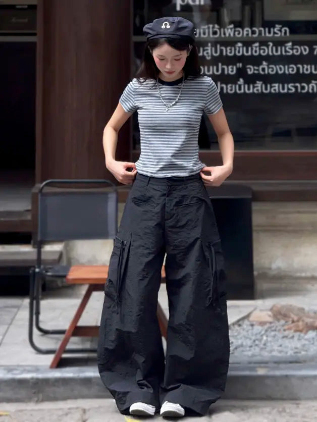 TENDRE 2026時尚口袋卡其風寬褲｜寬鬆版型｜Unisex街頭風百搭款