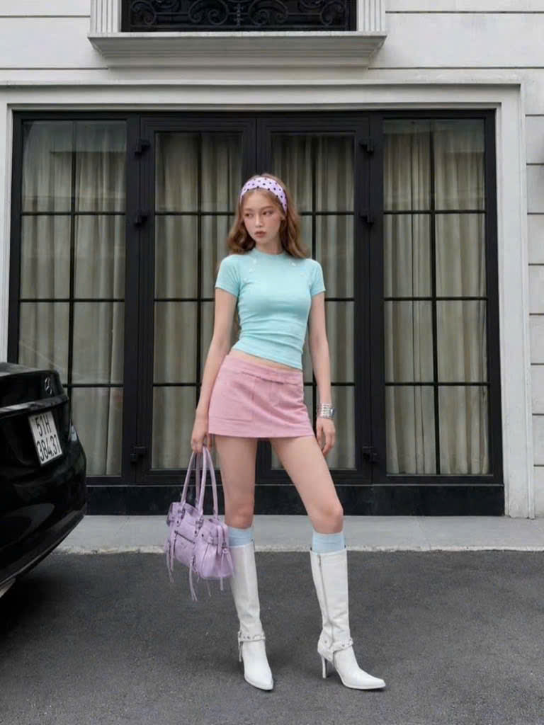 【TEENDRE WESSY TOP】女款修身短袖上衣｜彈力棉質柔軟透氣｜排扣收腰設計 顯瘦百搭