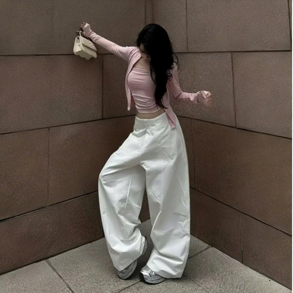 【TEENDRE CURVE PANTS】弧形寬褲｜高腰顯瘦 舒適百搭 工裝休閒風