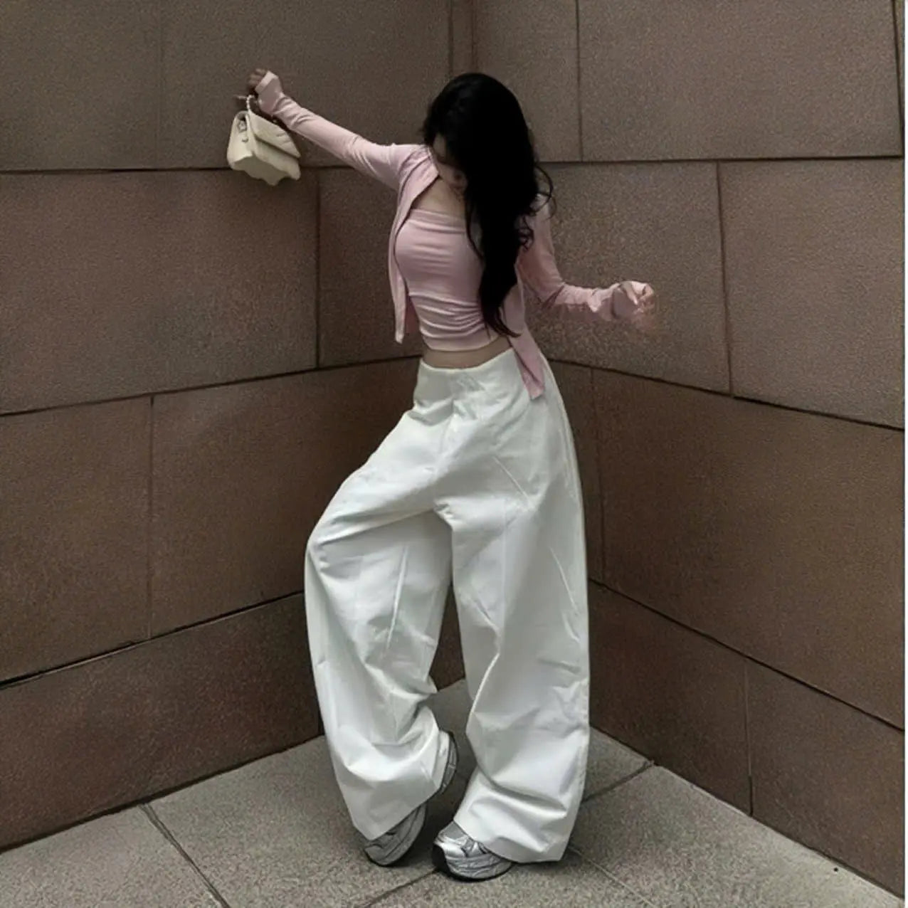 【TEENDRE CURVE PANTS】弧形寬褲｜高腰顯瘦 舒適百搭 工裝休閒風