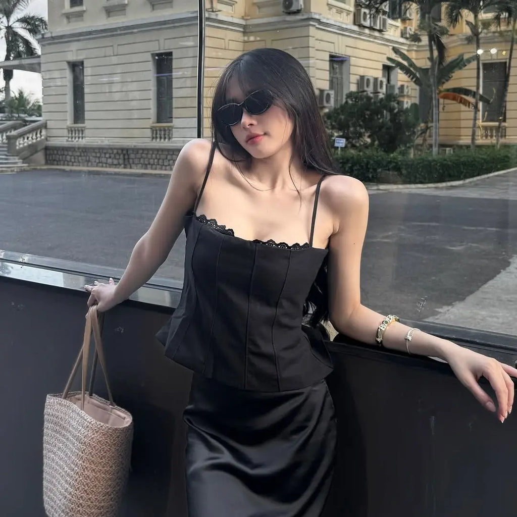 女款細肩帶 LINEN 背心｜甜辣千金風 修身顯瘦 夏季百搭穿搭