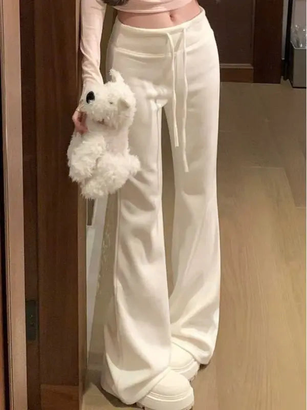 （開賣優惠）高腰喇叭褲，韓系版型，修身顯瘦，修飾腹部與大腿，不挑身形 L19。