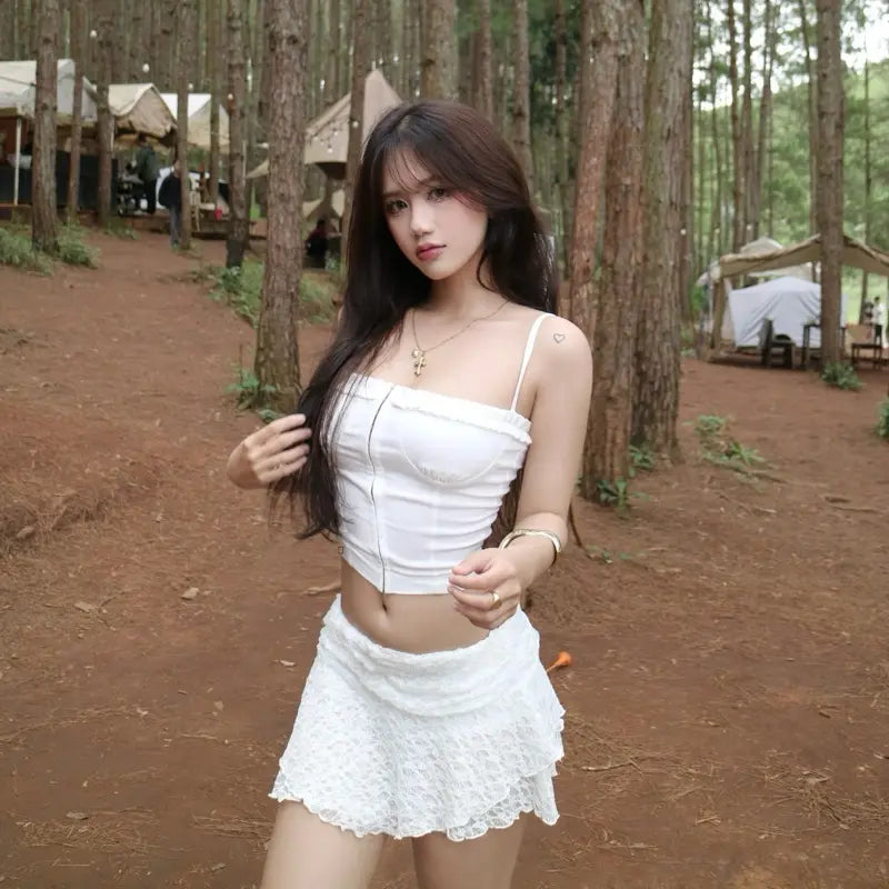 TENDRE細肩馬甲上衣｜排扣設計｜修身顯瘦｜性感百搭款