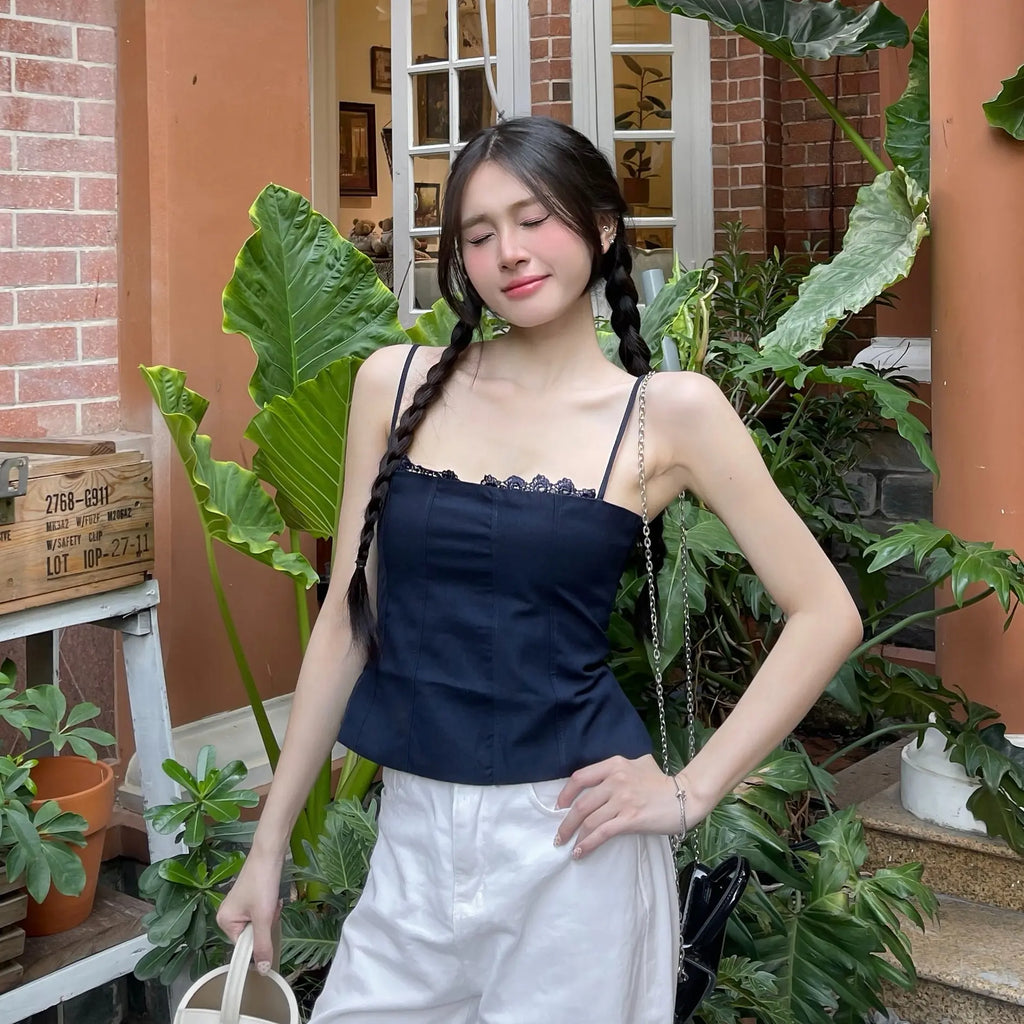 女款細肩帶 LINEN 背心｜甜辣千金風 修身顯瘦 夏季百搭穿搭