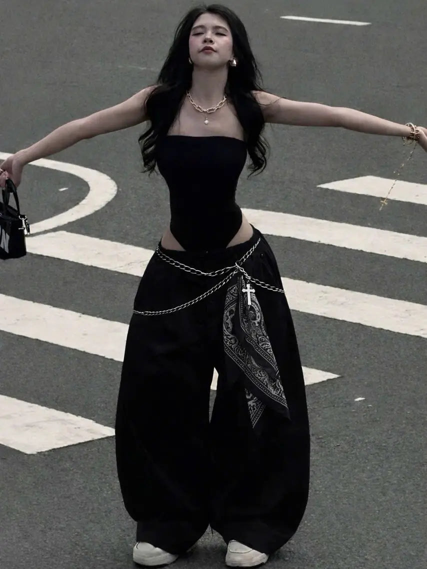 【TEENDRE CURVE PANTS】弧形寬褲｜高腰顯瘦 舒適百搭 工裝休閒風
