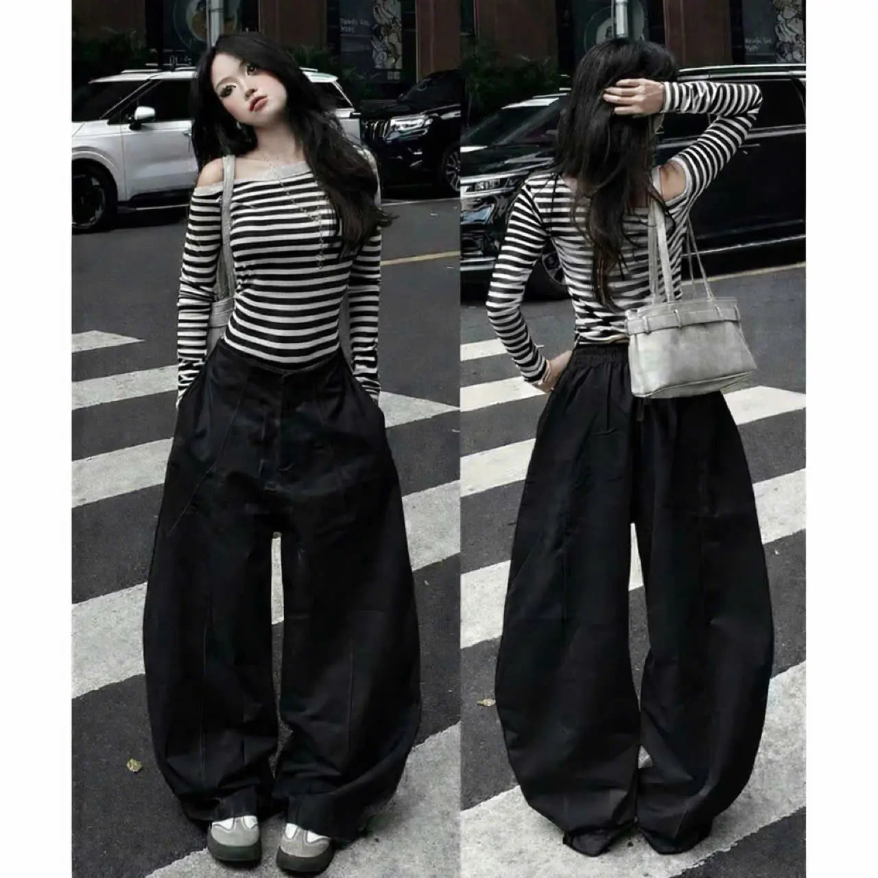【TEENDRE CURVE PANTS】弧形寬褲｜高腰顯瘦 舒適百搭 工裝休閒風