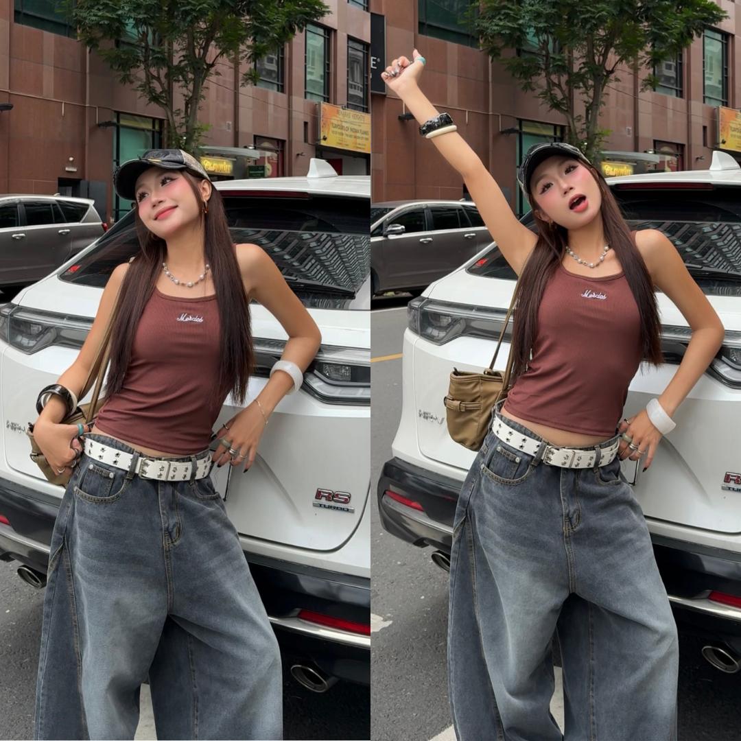 TENDRE - Unisex弧形牛仔褲｜男女同款｜高品質牛仔布｜寬鬆版型顯瘦百搭