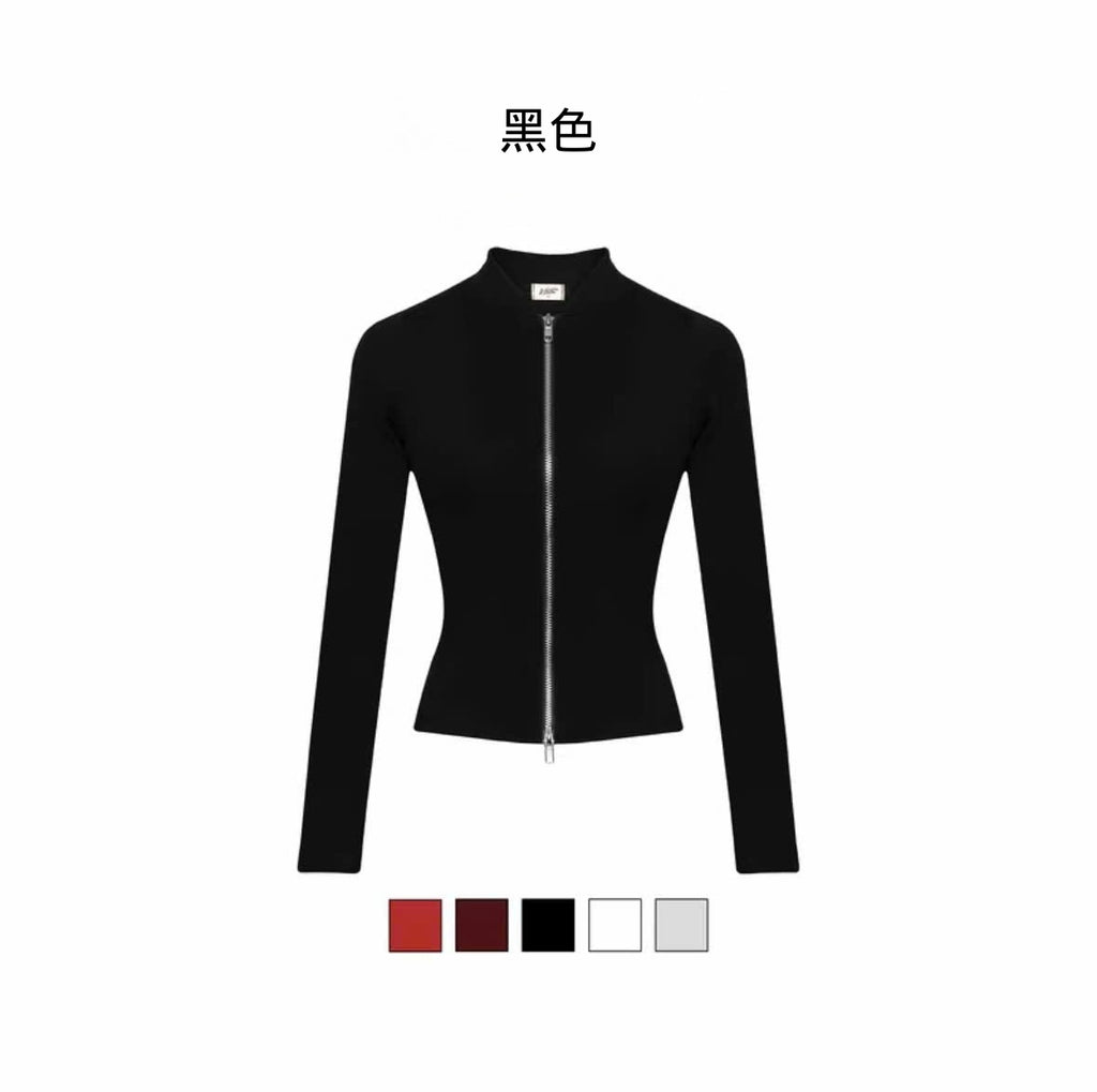 【開賣優惠】VSS 長袖T恤｜羅紋彈力棉材質｜柔軟透氣｜修身收腰版型｜雙向拉鍊設計