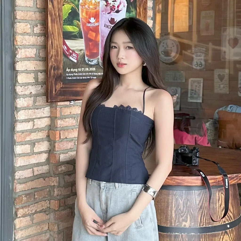 女款細肩帶 LINEN 背心｜甜辣千金風 修身顯瘦 夏季百搭穿搭
