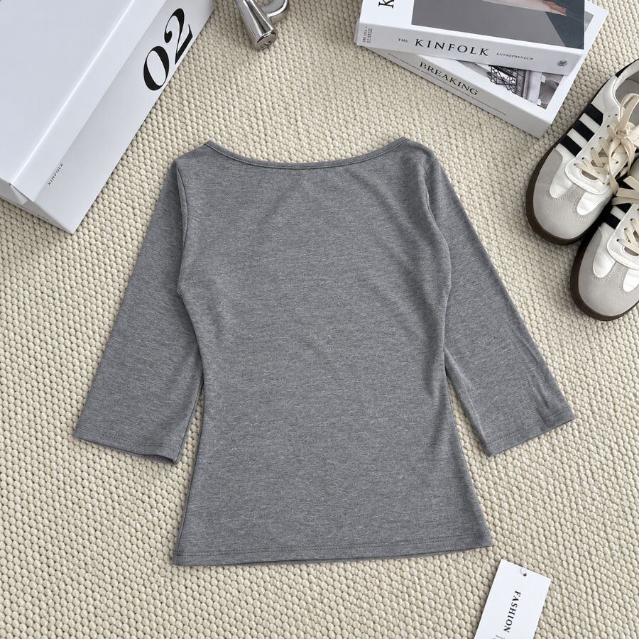 【TEENDRE BOAT NECK TOP】女款船領中袖上衣｜A字傘擺版型 修身顯瘦 休閒百搭