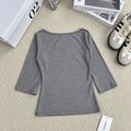 【TEENDRE BOAT NECK TOP】女款船領中袖上衣｜A字傘擺版型 修身顯瘦 休閒百搭