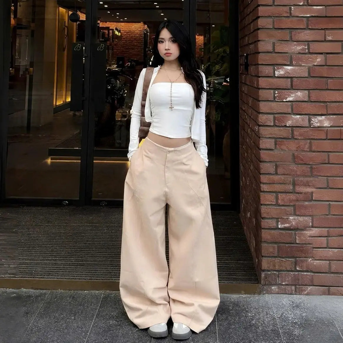 【TEENDRE CURVE PANTS】弧形寬褲｜高腰顯瘦 舒適百搭 工裝休閒風