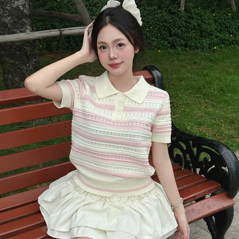 （開賣優惠）2026夏季系列女款短袖針織上衣，兩色基本款，百搭設計，適合多種場合穿搭M13-TENDRE。