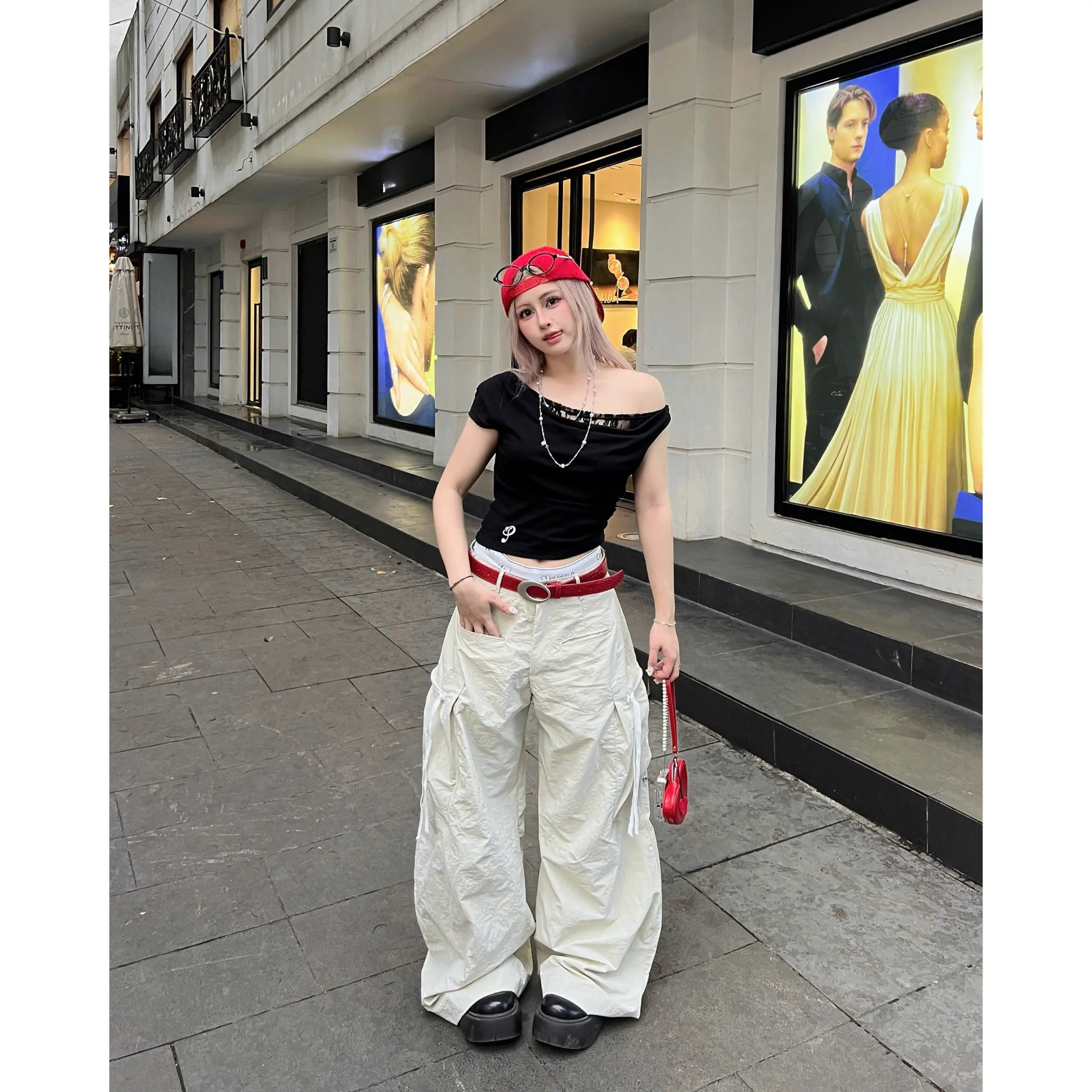 TENDRE 2026時尚口袋卡其風寬褲｜寬鬆版型｜Unisex街頭風百搭款