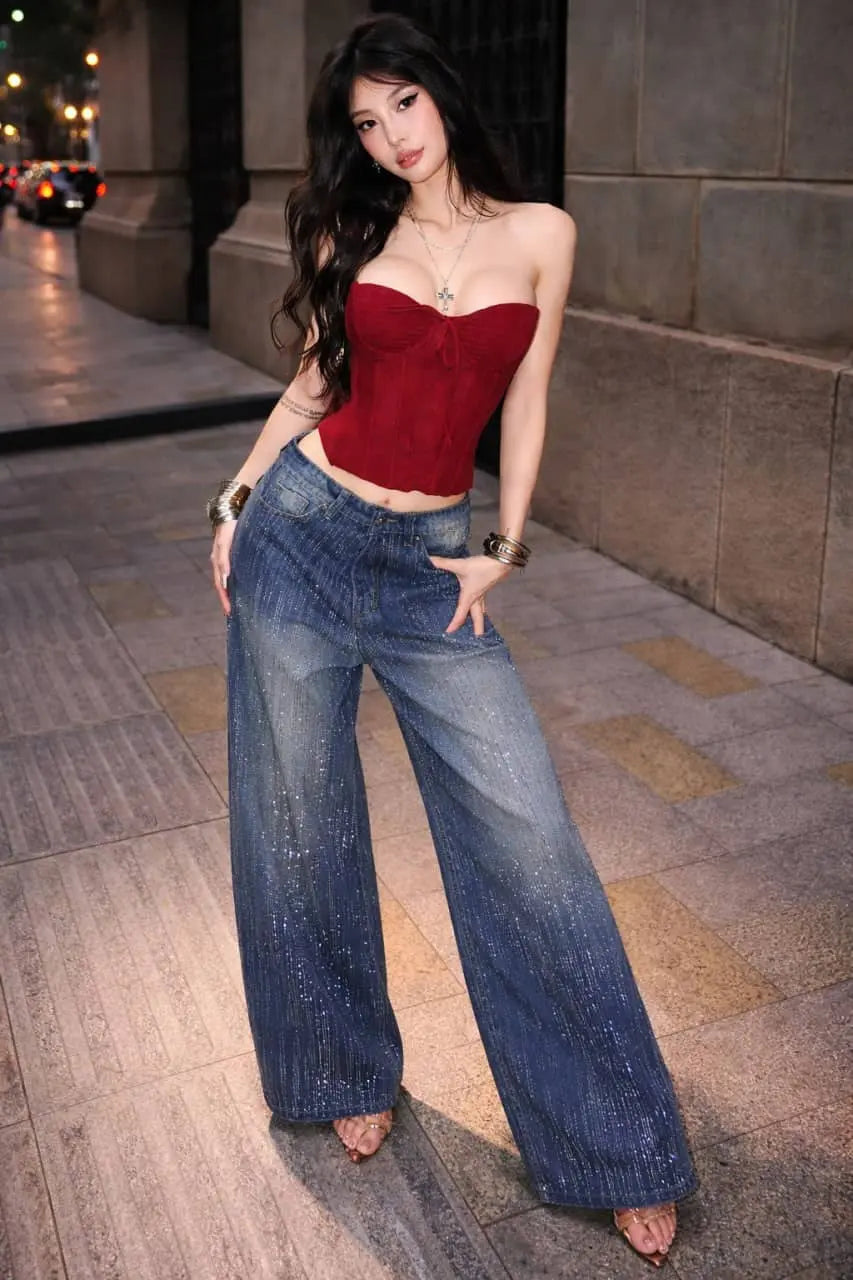 MANTRA - TENDRE 閃鑽牛仔褲｜滿鑽設計｜吸睛亮眼｜辣妹必備款