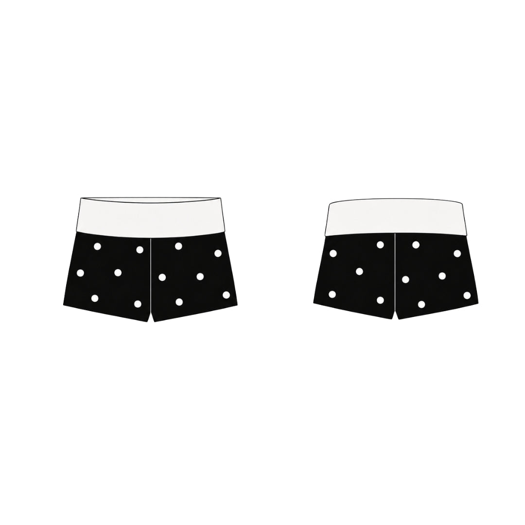 【可分開購買】BEWISH v2 波點吊帶上衣＋低腰折腰短褲｜蕾絲拼接 修身顯身材 TEENDRE  Hoặc gọn hơn:
