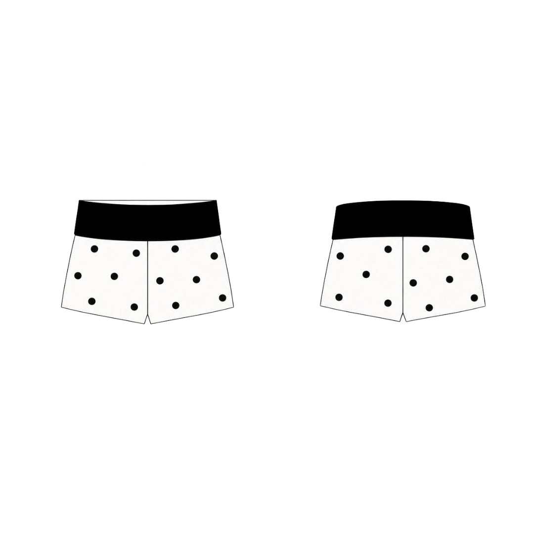 【可分開購買】BEWISH v2 波點吊帶上衣＋低腰折腰短褲｜蕾絲拼接 修身顯身材 TEENDRE  Hoặc gọn hơn: