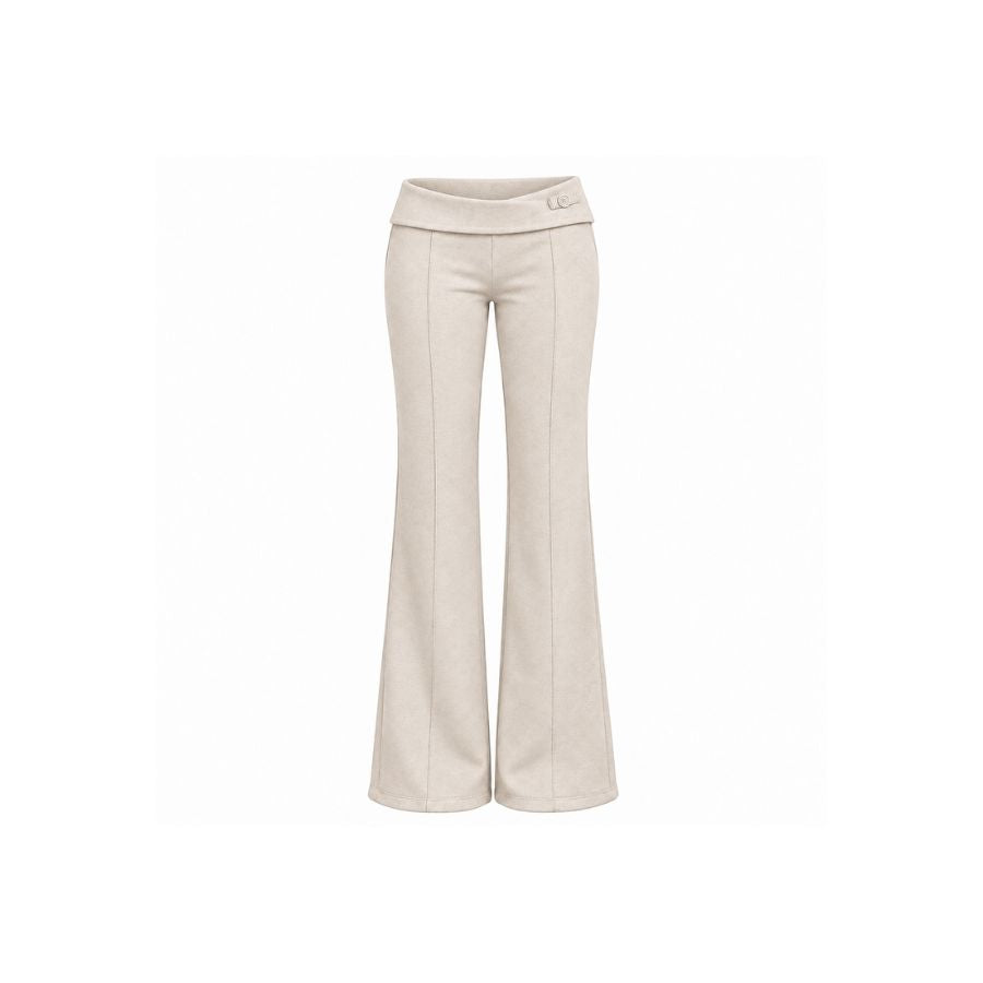 【TEENDRE NORA SWEATPANTS】低腰反摺刷毛喇叭長褲｜提臀修身 顯瘦顯腿長 秋冬辣妹風