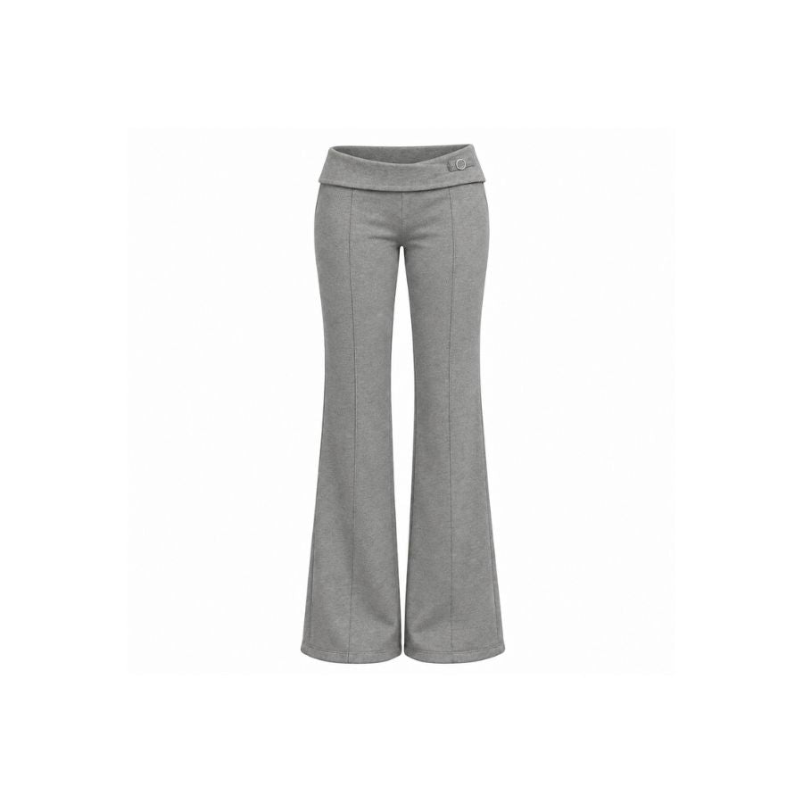 【TEENDRE NORA SWEATPANTS】低腰反摺刷毛喇叭長褲｜提臀修身 顯瘦顯腿長 秋冬辣妹風
